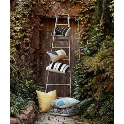 Hot Kirklands Home Teal and Brown Abstract Outdoor Pillow