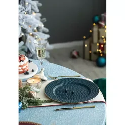 Outlet Kirklands Home Teal and Gold Hobnail Chargers, Set of 4 Blue