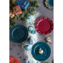 Outlet Kirklands Home Teal and Gold Hobnail Chargers, Set of 4 Blue