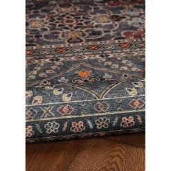 Outlet Kirklands Home Teal and Ivory Grant Washable Area Rug, 5x7 Blue