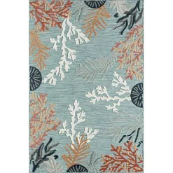 Discount Kirklands Home Teal Coral Reef Area Rug, 5x7 Blue
