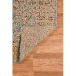 New Kirklands Home Teal Eaton Bordered Runner Blue