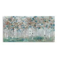 Hot Kirklands Home Teal Forest Canvas Art Print Blue