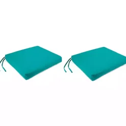 Online Kirklands Home Teal French Edge Outdoor Chair Cushions, Set of 2 Blue