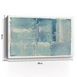 Outlet Kirklands Home Teal Linework Canvas Art Print Blue