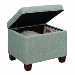 Clearance Kirklands Home Teal Madison Storage Ottoman Blue