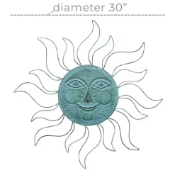 Best Kirklands Home Teal Metal Sun Face Wall Plaque Blue