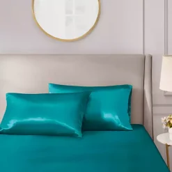 Sale Kirklands Home Teal Satin Standard 2-pc. Pillow Case Set Blue