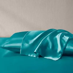 Sale Kirklands Home Teal Satin Standard 2-pc. Pillow Case Set Blue