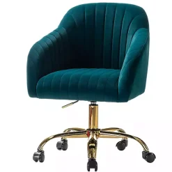 Discount Kirklands Home Teal Velvet Swivel Jacyln Office Chair Blue