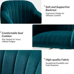 Discount Kirklands Home Teal Velvet Swivel Jacyln Office Chair Blue