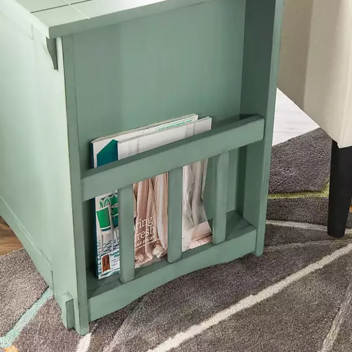Best Kirklands Home Teal Wood Parnell Storage Accent Table