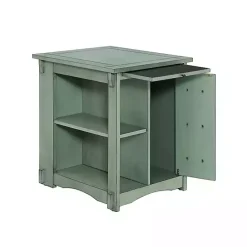 Best Kirklands Home Teal Wood Parnell Storage Accent Table