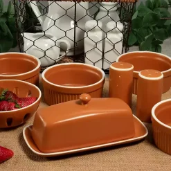 Sale Kirklands Home Tempo Terracotta 7-pc. Countertop Accessory Set Brown
