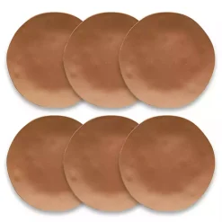 Kirklands Home Terracotta Melamine Santal Dinner Plates, Set of 6 Orange