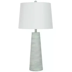 Outlet Kirklands Home Textured Light Blue Tapered Table Lamp White