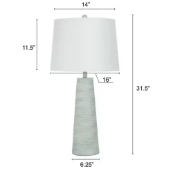 Outlet Kirklands Home Textured Light Blue Tapered Table Lamp White