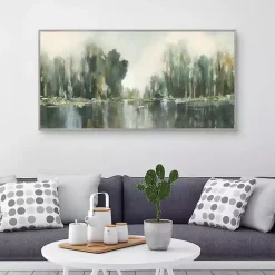 Best Kirklands Home Textured Treeline Framed Canvas Art Print Green