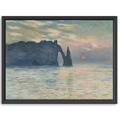 Clearance Kirklands Home The Cliff-Etretat, Sunset Framed Canvas Art Print Blue
