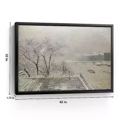 New Kirklands Home The Louvre Under Snow Framed Canvas Art Print White