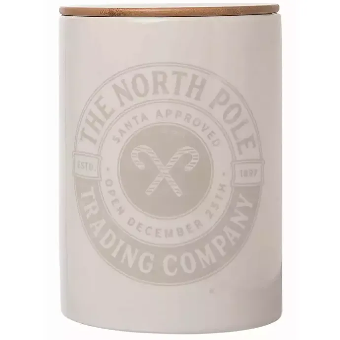 Clearance Kirklands Home The North Pole White Ceramic Canister