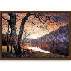 Clearance Kirklands Home The Quiet of Sunset Walnut Framed Canvas Art Print
