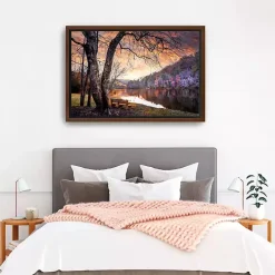 Clearance Kirklands Home The Quiet of Sunset Walnut Framed Canvas Art Print
