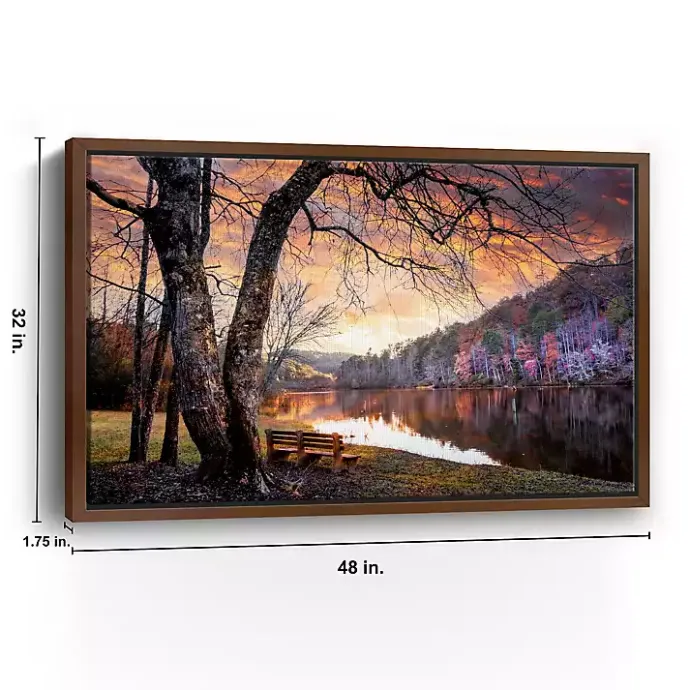 Clearance Kirklands Home The Quiet of Sunset Walnut Framed Canvas Art Print