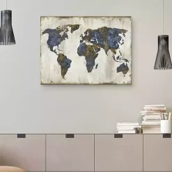 Hot Kirklands Home The World I Canvas Art Print Blue