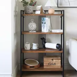 Clearance Kirklands Home 4-Tier Black Metal Frame Shelf Brown