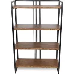 Clearance Kirklands Home 4-Tier Black Metal Frame Shelf Brown
