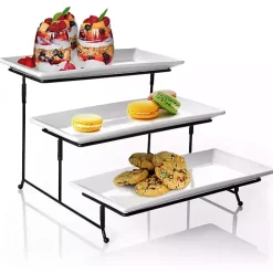 Best Kirklands Home 3-Tier Serving Plates White