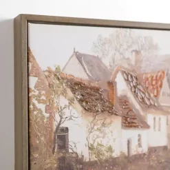 Discount Kirklands Home Town with Bridge Framed Canvas Art Print