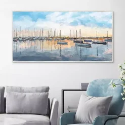 New Kirklands Home Tranquil Harbor Framed Canvas Art Print
