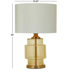 Outlet Kirklands Home Translucent Orange Glass Shade Table Lamp White