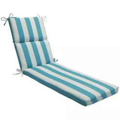 Outlet Kirklands Home Turquoise Cabana Stripes Outoor Chaise Cushion