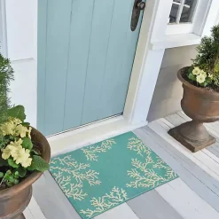 Online Kirklands Home Turquoise Coral Indoor/Outdoor Rug, 3x4