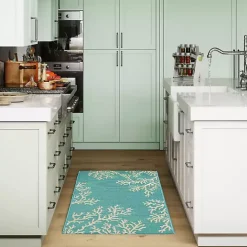 Online Kirklands Home Turquoise Coral Indoor/Outdoor Rug, 3x4