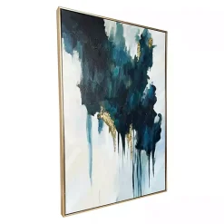 Online Kirklands Home Turquoise Glimmer Framed Canvas Art Print