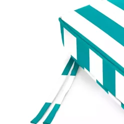Online Kirklands Home Turquoise Striped Outdoor Settee Cushion