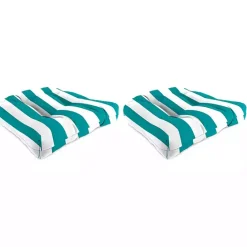 Online Kirklands Home Turquoise Stripes Outdoor Chair Cushions, Set of 2 Blue