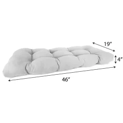 Discount Kirklands Home Turquoise Tufted Canvas Outdoor Bench Cushion Blue