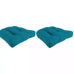 Online Kirklands Home Turquoise Tufted Outdoor Chair Cushions, Set of 2 Blue