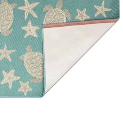 Discount Kirklands Home Turquoise Turtles Indoor/Outdoor Rug, 3x4