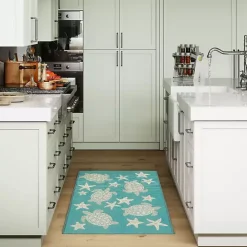 Discount Kirklands Home Turquoise Turtles Indoor/Outdoor Rug, 3x4