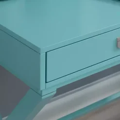 Outlet Kirklands Home Turquoise Wood 2-Drawer Peggy Desk Blue