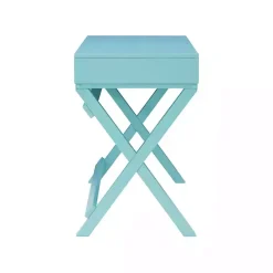 Outlet Kirklands Home Turquoise Wood 2-Drawer Peggy Desk Blue