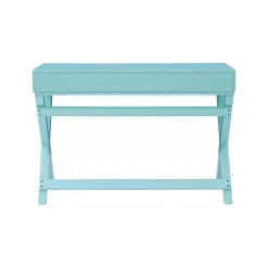 Outlet Kirklands Home Turquoise Wood 2-Drawer Peggy Desk Blue