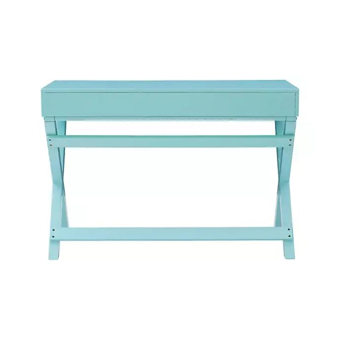 Outlet Kirklands Home Turquoise Wood 2-Drawer Peggy Desk Blue