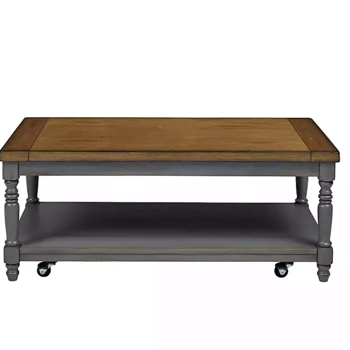 Discount Kirklands Home Two Tone Coffee Table and End Tables, Set of 3 Gray
